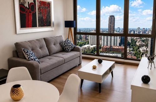 Anahuac Apartment | Stunning Hi-Rise high speed WiFi , minimalist chic decor, with all the amenities