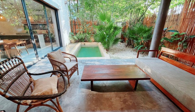 2-BD Jungle Villa Private Patio & Rooftop wPools in Tulum