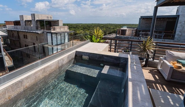 3 Level Heaven PH w Private Jacuzzi | Big Gym Access in Tulum