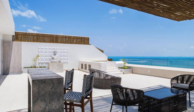 3BR Penthouse Loft, Rooftop Ocean View Terrace, Save 45% vs Garza Blanca Direct in Cancun