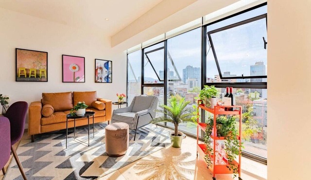City Views & Private Terrace in Trendy Roma in Mexico City