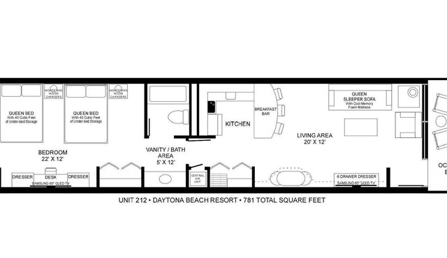 DIRECT OCEANFRONT UNIT-SEPARATE LARGE BEDROOM in Daytona Beach