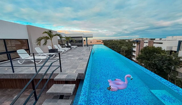 Ground Floor 1 BD Apart Aldea Zama Pool Rooftop in Tulum
