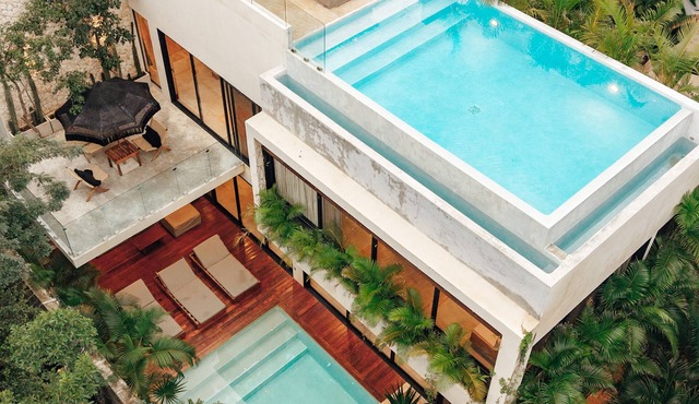 Luxury 4 Level Villa in Aldea Zama+Rooftop Infinity Pool+Private Backyard Pool