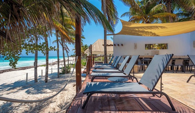 Luxury Beachfront 6-bedroom villa in wonderful Xpu Ha Beach with housekeeping in Xpu Ha