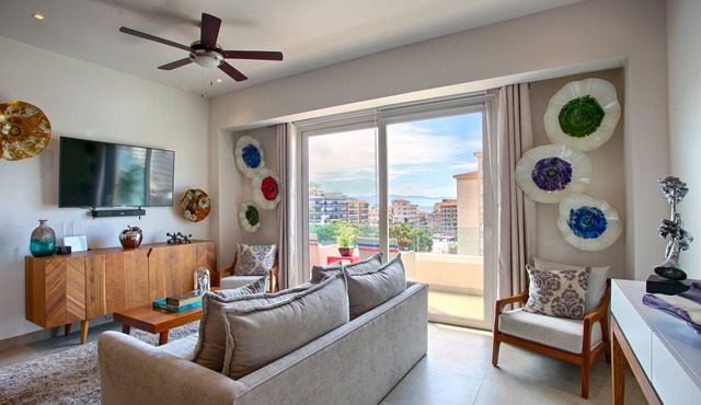 Modern Mexican 1BR | 2 Pool, Gym & Balcony in Puerto Vallarta