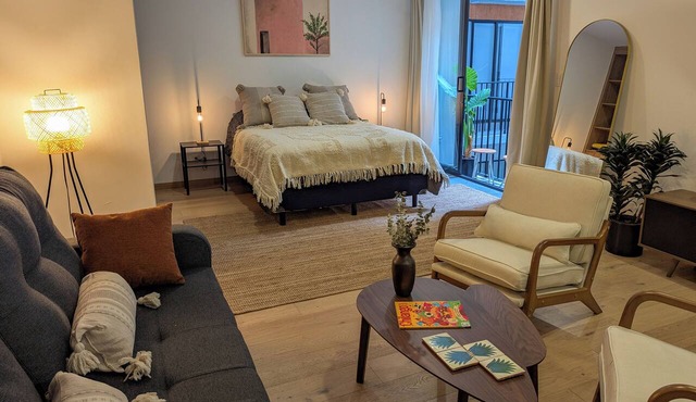 Studio in Rome, Mexico City | Pool, Gym, Rooftop, and Parking in Ciudad de México