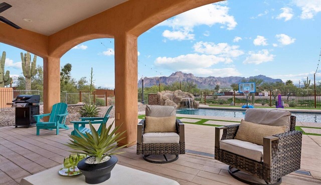 Unique Resort-Style Home, Heated Pool, Waterslide, Perfect Mountain Views! in Apache Junction