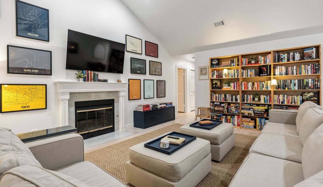 Vaulted Ceilings Home with 2,000-Book Library in Austin