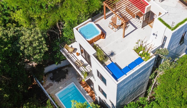 VILLA PRINCE,loft&rooftop,pool&jaccuzi 2kitch 5brm in Puerto Morelos