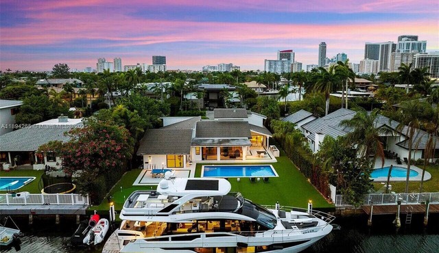 Waterfront Villa with Private Dock in Hallandale Beach