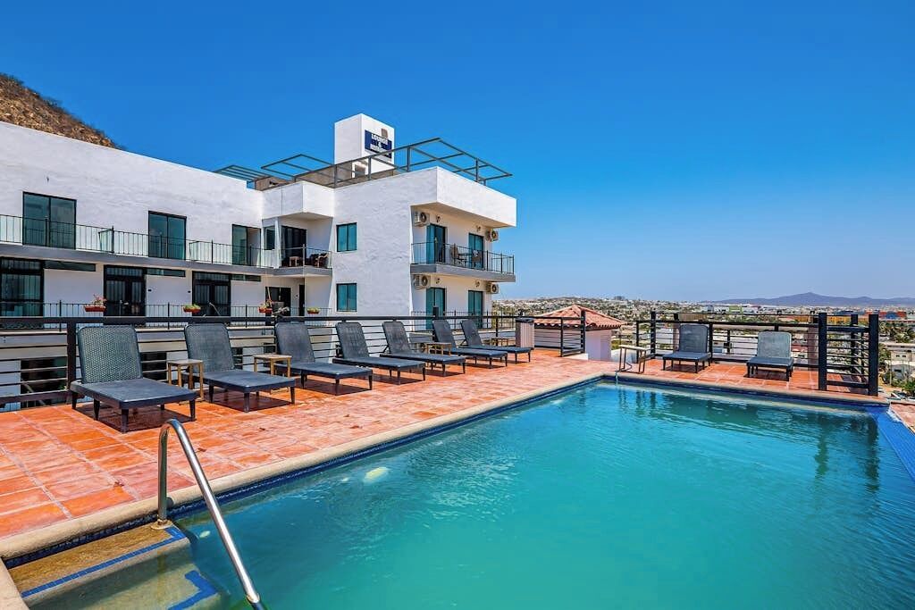 Downtown Cabo San Lucas Apartment | Dog-friendly Apartment With Rooftop Infinity Pool, Gym, Central AC & Balcony