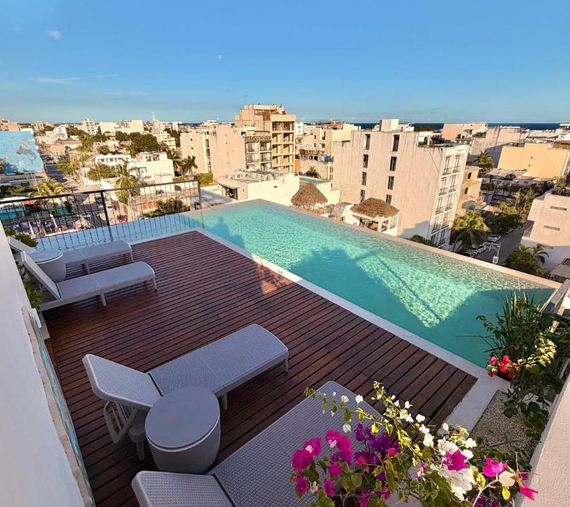 Zazil-ha Apartment | Nuevo estudio con rooftop y alberca cerca de la 5a Av y playa