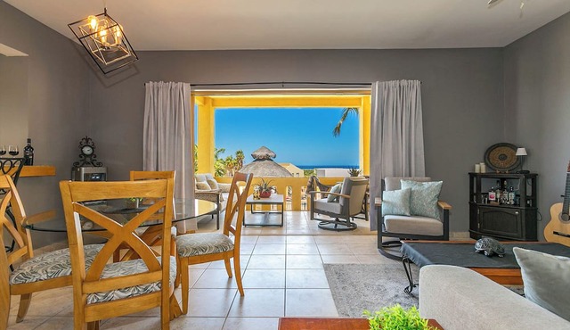 Stylish 2-Bedroom Condo with Ocean Views | Walk to Town | Pool & BBQ Area in San Jose Del Cabo